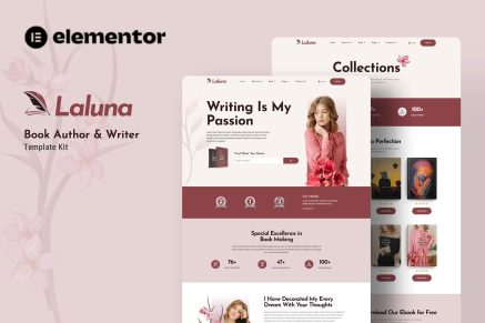 Laluna- Book Author and Writer Elementor Template Kit