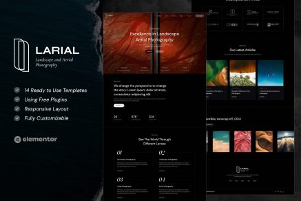 Larial- Landscape and Aerial Photography Elementor Template Kit