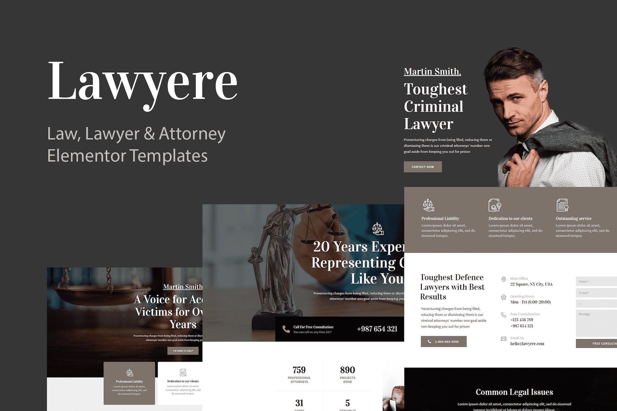 Lawyere- Legal and Attorney Elementor Template Kit