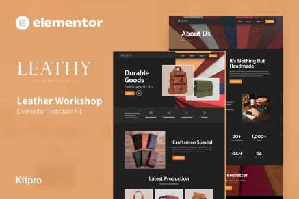 Leathy- Leather Workshop Elementor Template Kit