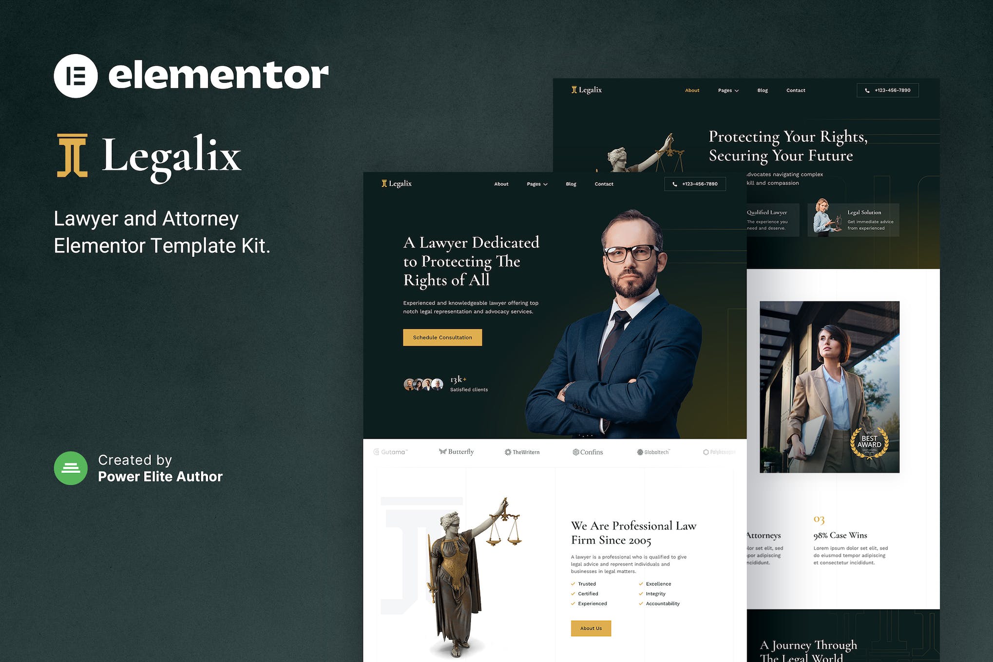 Legalix- Lawyer and Attorney Elementor Template Kit