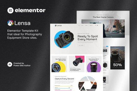 Lensa- Camera and Photography Equipment Store Elementor Template Kit