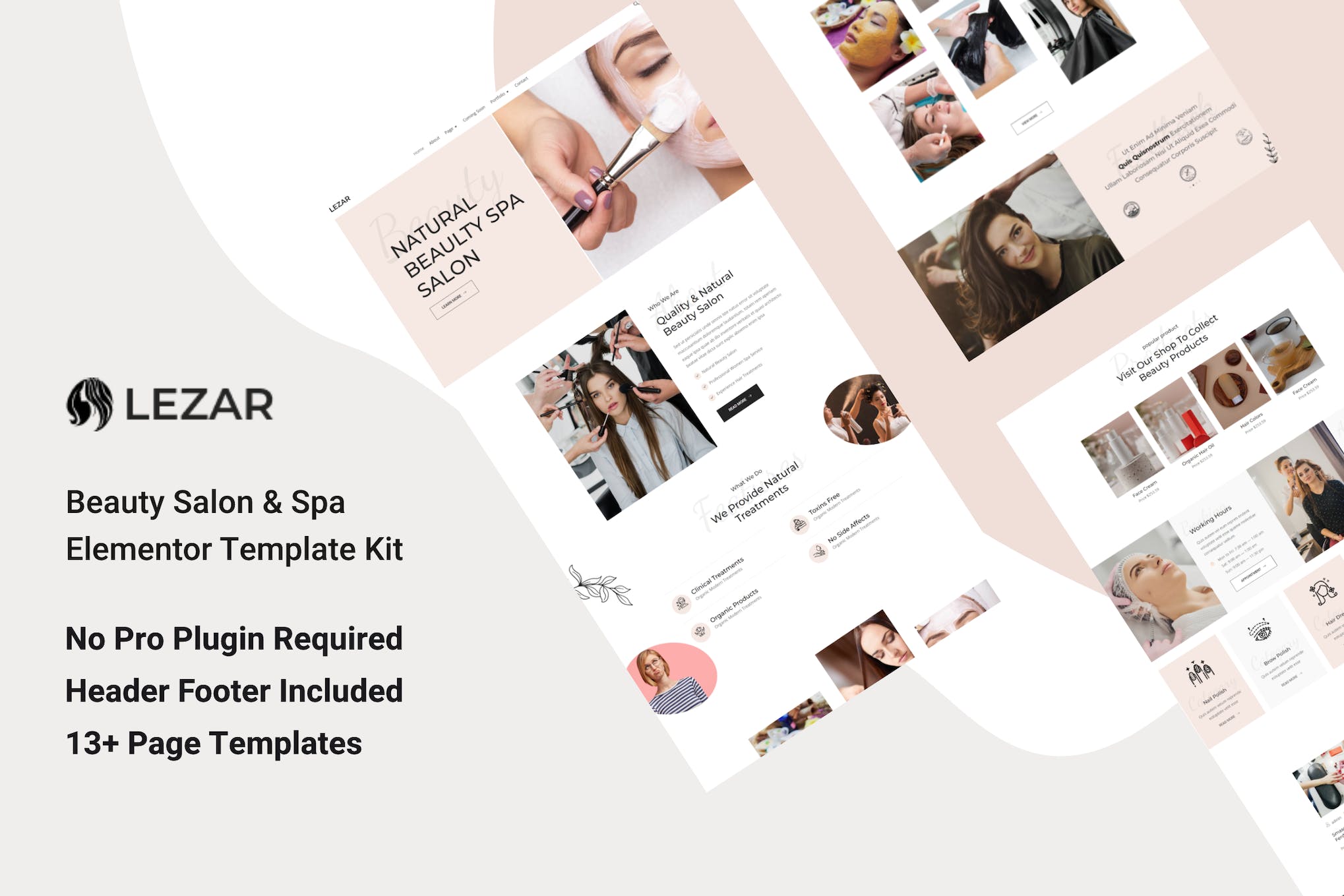 Lezar Beauty Salon and Spa Elementor Template Kit