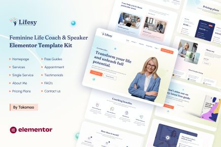 Lifesy- Feminine Life Coach and Speaker Elementor Template Kit