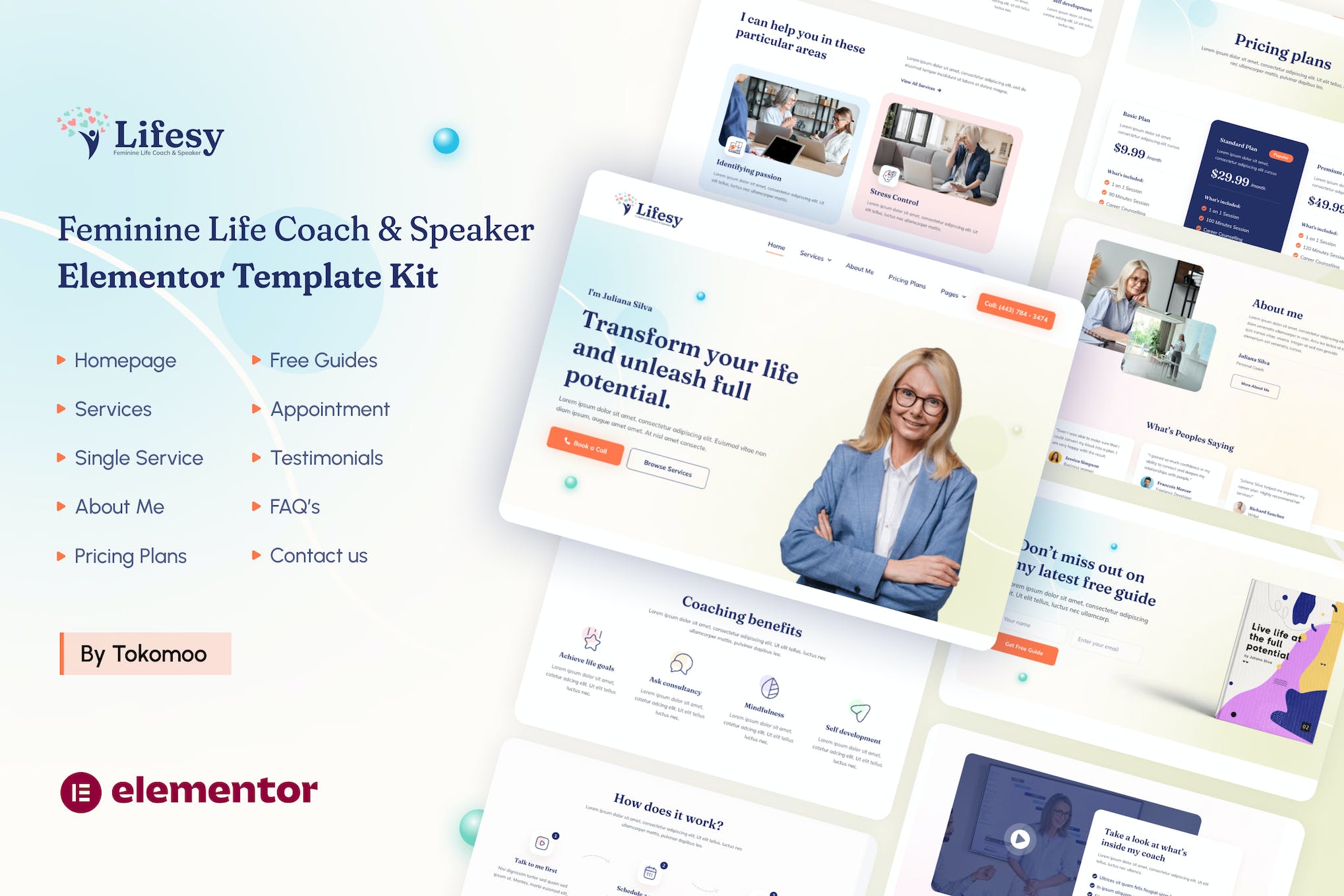 Lifesy- Feminine Life Coach and Speaker Elementor Template Kit