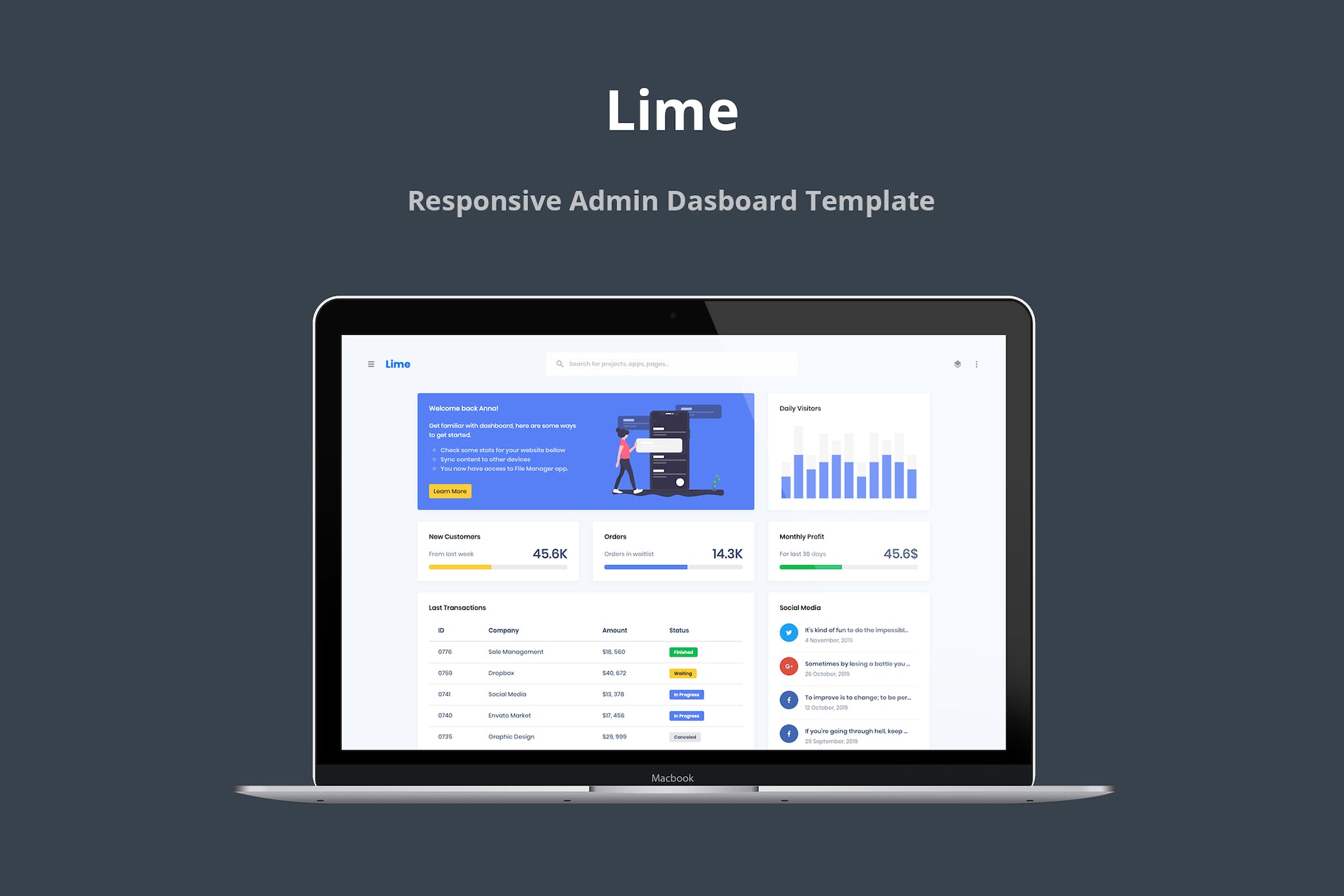 Lime- Responsive Admin Dashboard Template