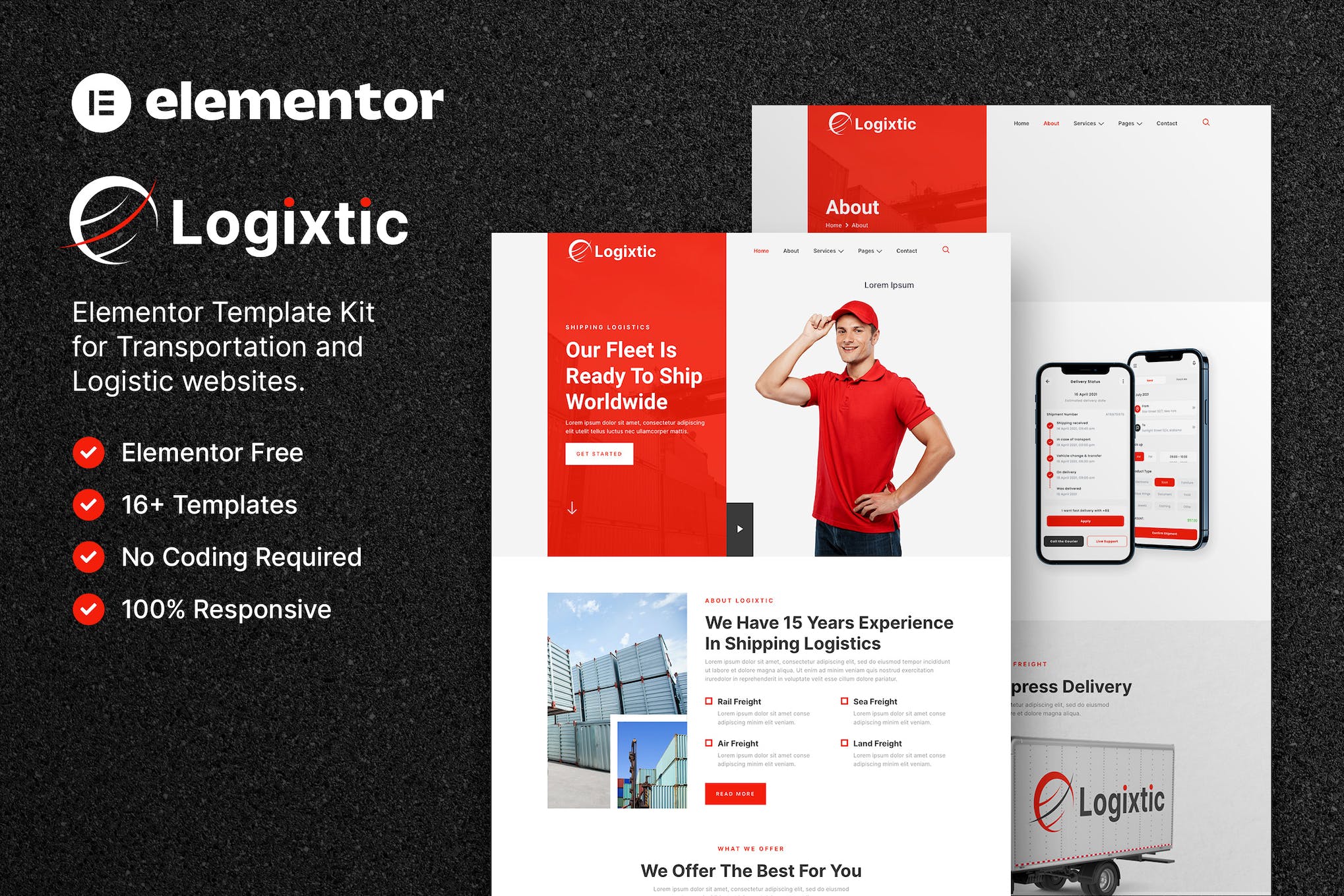 Logixtic- Transportation and Logistic Elementor Template Kit