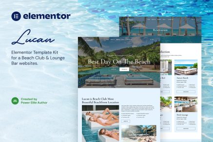 Lucan- Beach Club and Lounge Bar Elementor Template Kit