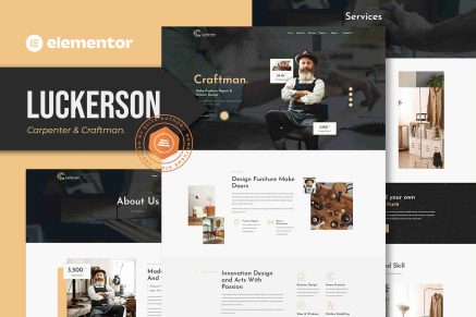 Luckerson- Carpenter and Craftman Elementor Template Kit