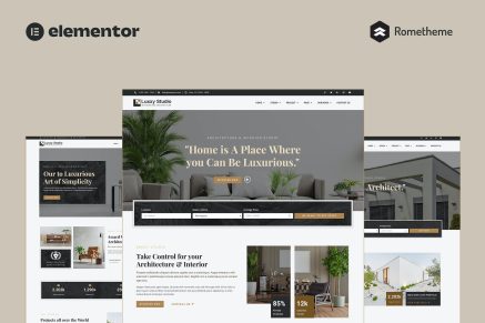 Luxxy- Luxurious Interior and Architecture Elementor Pro Full Site Template Kit