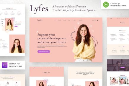 Lyfes- Feminine Life Coach and Speaker Elementor Template Kit