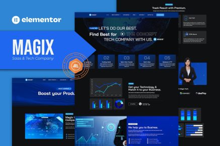 Magix- Saas and Tech Company Elementor Template Kit