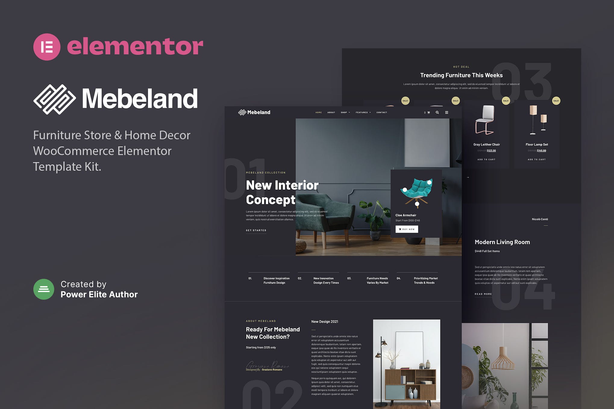 Mebeland- Furniture Store Elementor Pro Template Kit