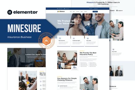 Minesure- Insurance Business Elementor Template Kit