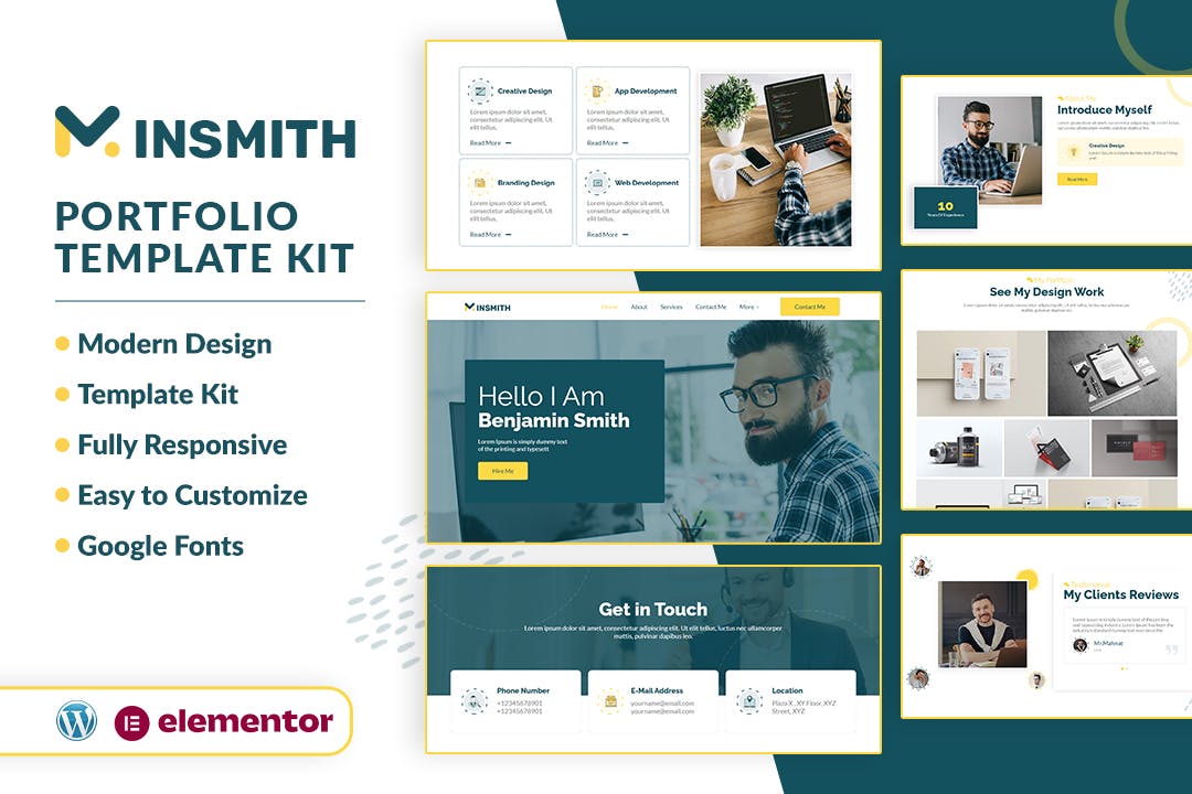 MINSMITH- Portfolio Elementor Template Kit