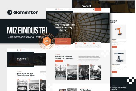 Mizeindustri- Corporate, Industry and Factory Elementor Template Kit
