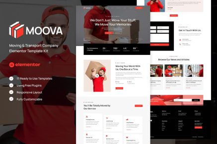 Moova- Moving and Transport Company Elementor Template Kit