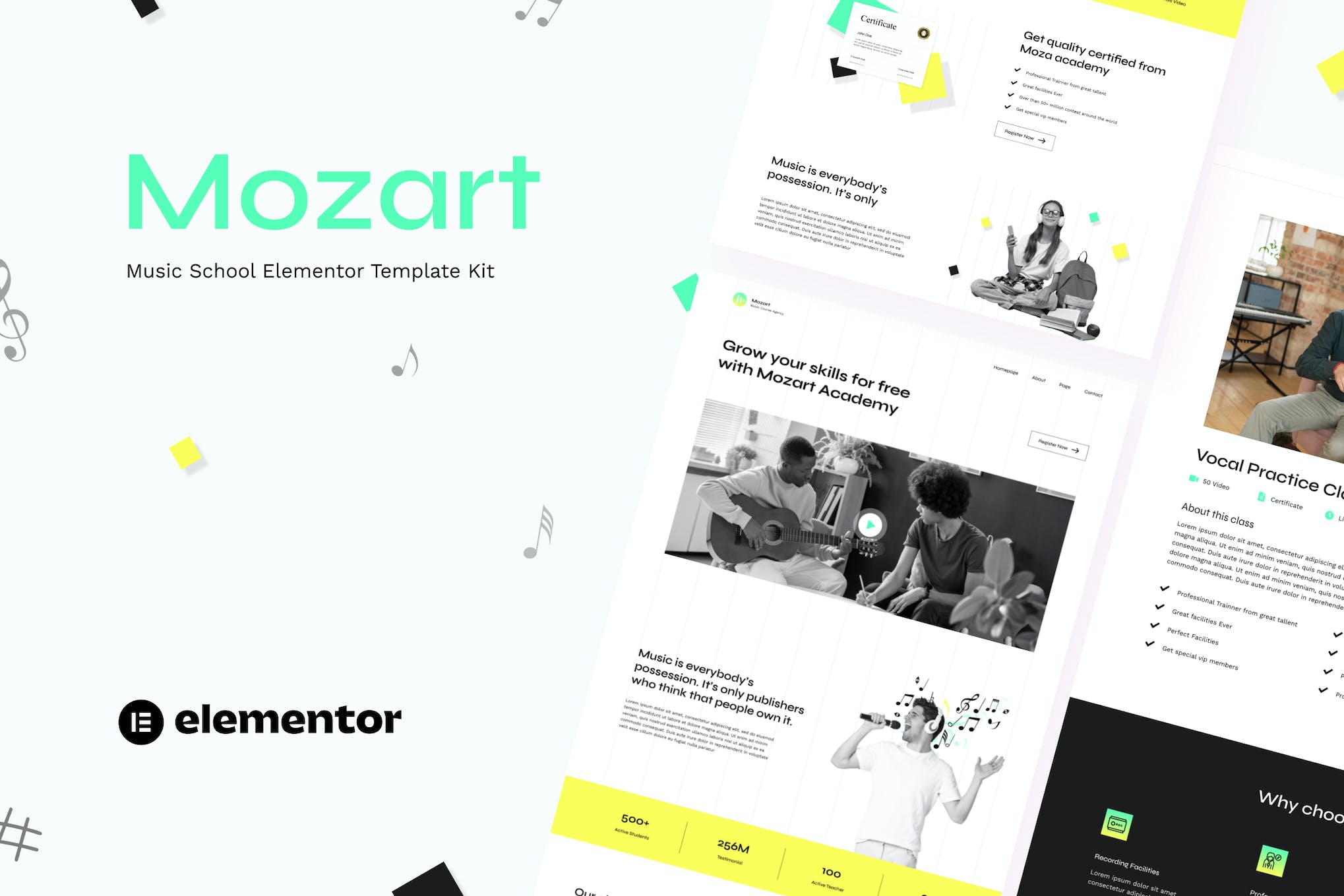 Mozart- Music School Elementor Template Kit