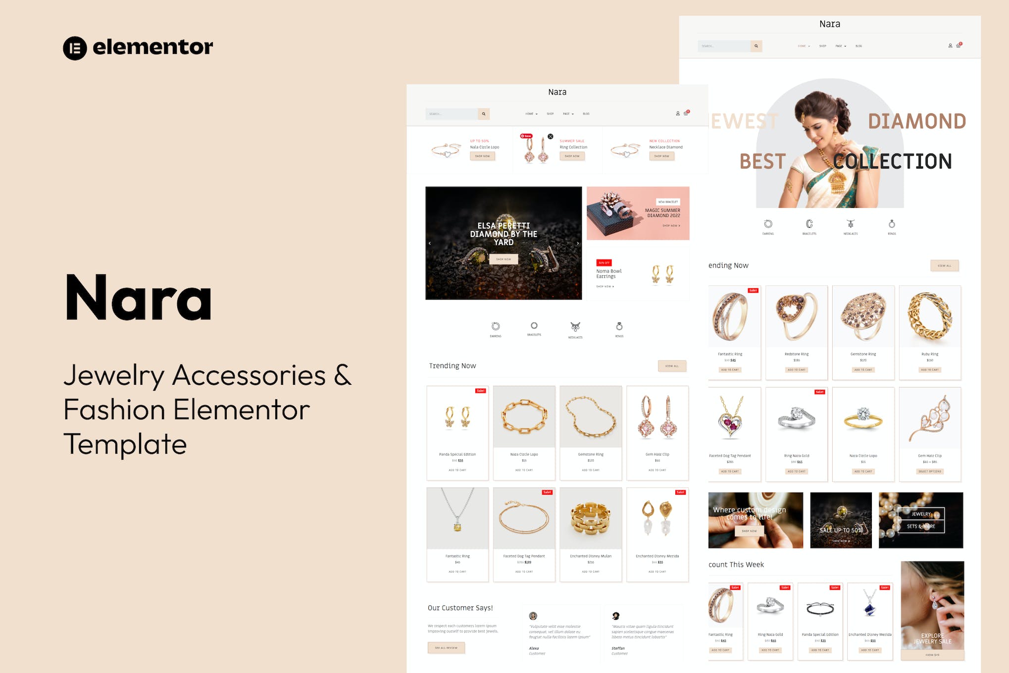 Nara- Jewelry Accessories Store Template Kit