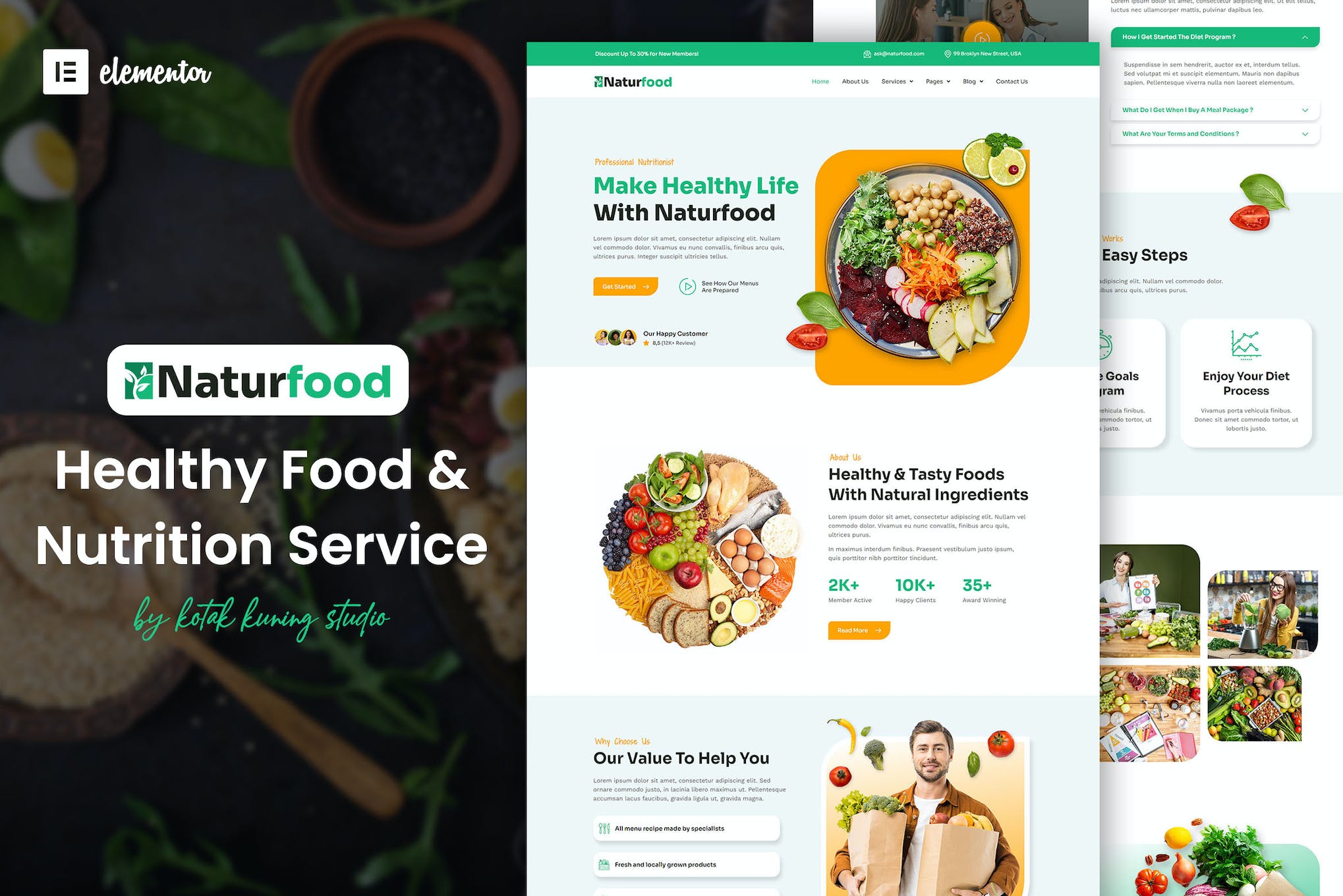 Naturfood- Healthy Food and Nutrition Specialist Elementor Template Kit