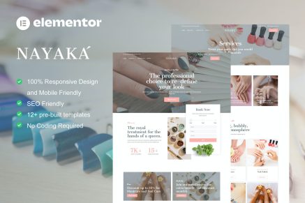 Nayaka- Nail Salon and Beauty Care Elementor Template Kit