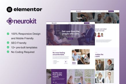 Neurokit- Mental Health and Therapy Elementor Template Kit
