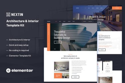 Nextin- Architecture and Interior Elementor Template Kit