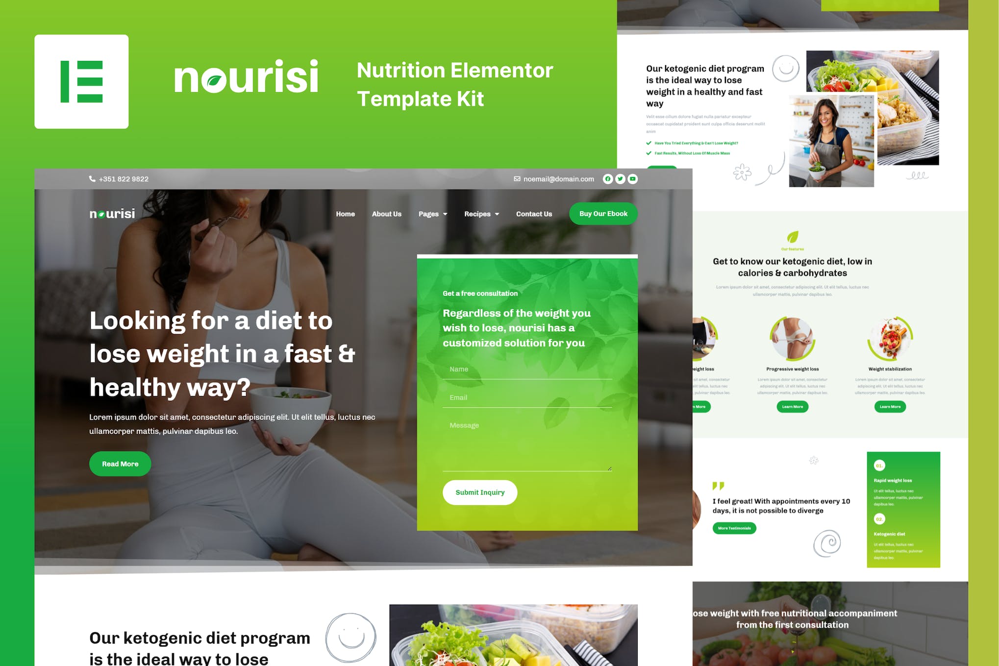 Nourisi- Nutrition Elementor Template Kit