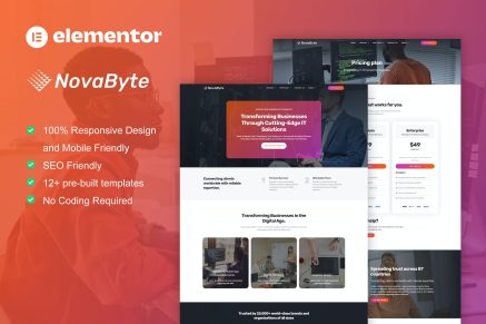 Novabyte- IT Solutions and Services Company Elementor Pro Template Kit
