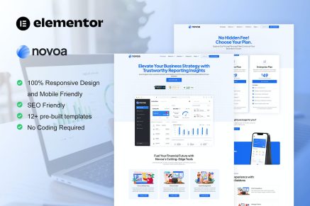 Novoa- Saas and Finance Software Service Elementor Template Kit