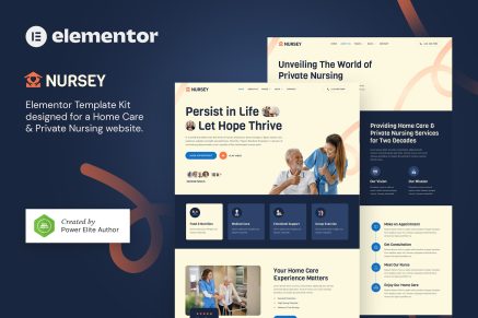 Nursey- Home Care Agency and Private Nursing Elementor Template Kit