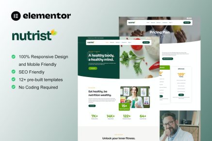 Nutrist- Healthy Food and Nutrition Service Elementor Template Kit