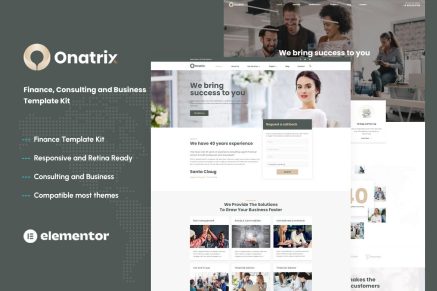 Onatrix- Finance Consulting and Business Elementor Template Kit