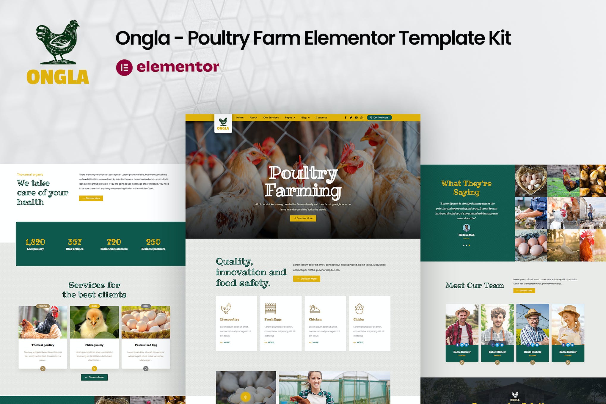 Ongla- Poultry Farm Elementor Template Kit