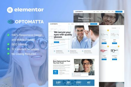 Optomatta- Optician and Optical Store Elementor Pro Template Kit