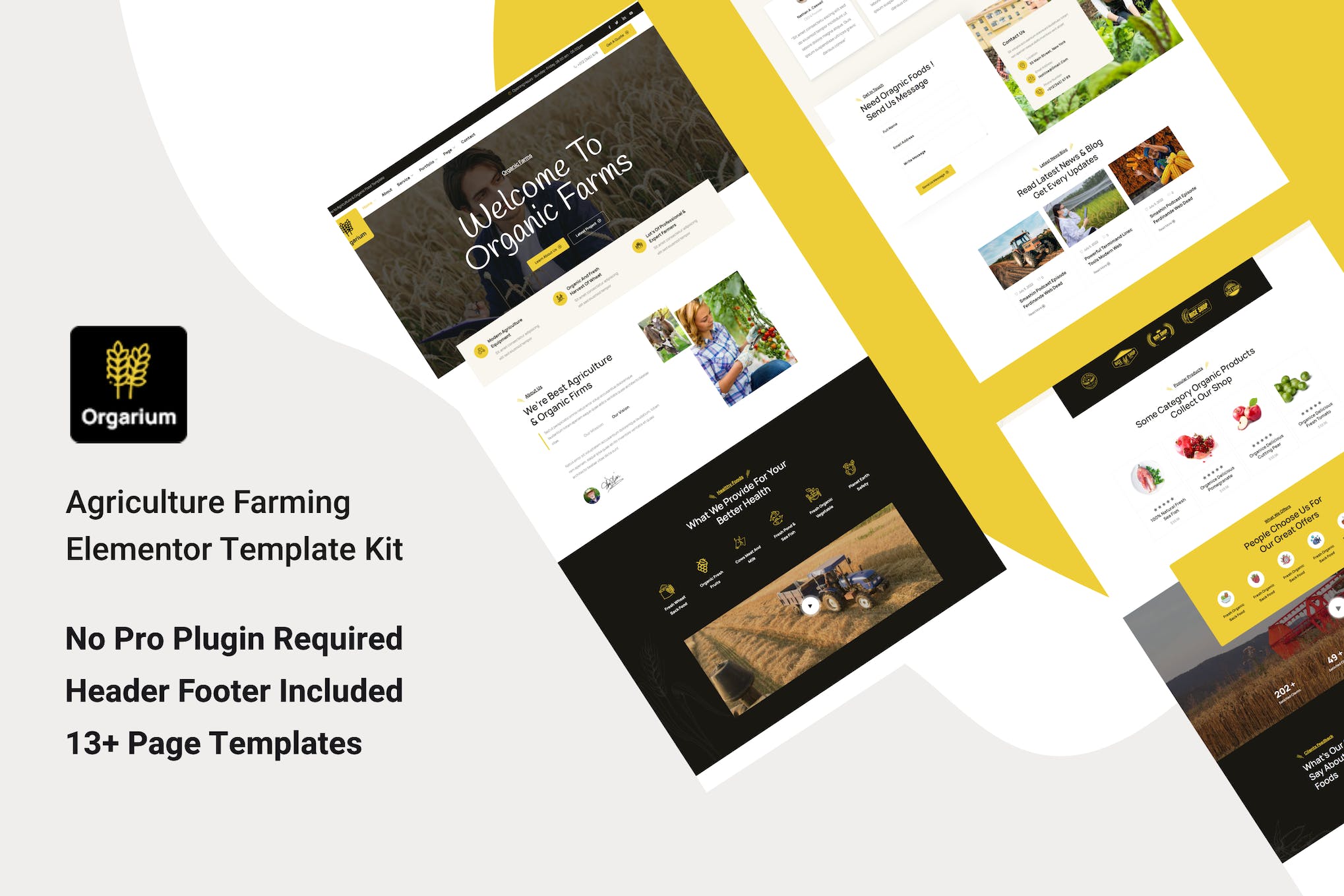 Orgarium- Agriculture Organic Farming Template Kit
