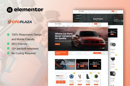 OtoPlaza- Auto Parts Store and Accessories Elementor Pro Template Kit