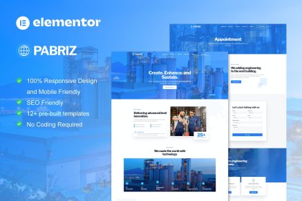 Pabriz- Engineering and Industrial Service Elementor Template Kit