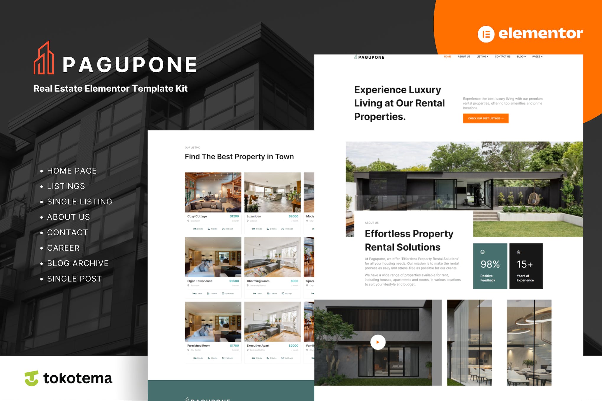 Pagupone- Real Estate Agency and Listing Elementor Template Kits