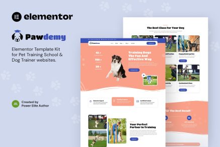 Pawdemy- Pet Training Academy Elementor Template Kit