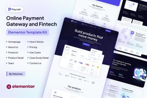 Paycash – Online Payment Gateway & Fintech Elementor Template Kit