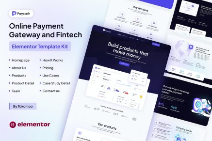 Paycash- Online Payment Gateway and Fintech Elementor Template Kit