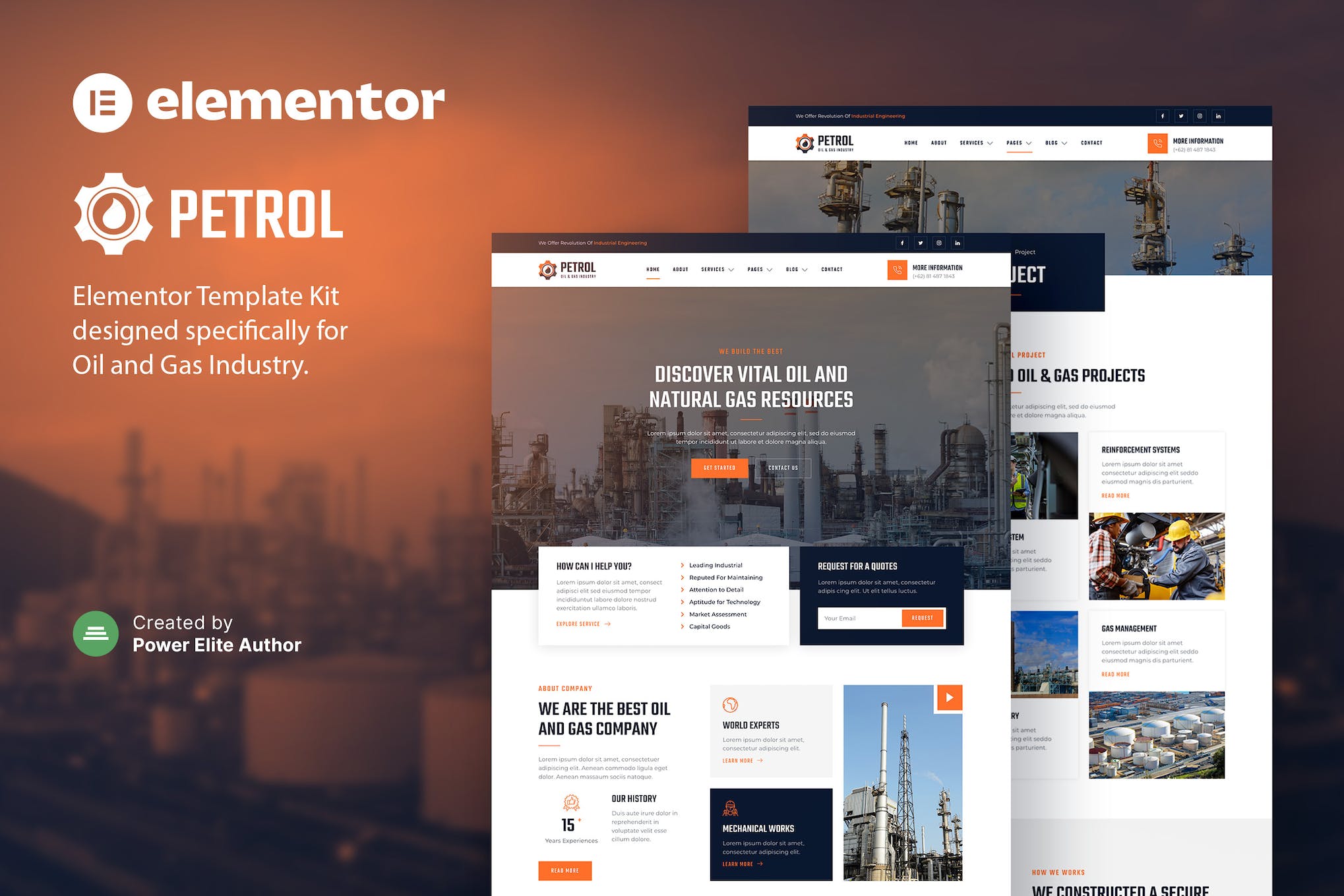 Petrol- Oil and Gas Industry Elementor Template Kit