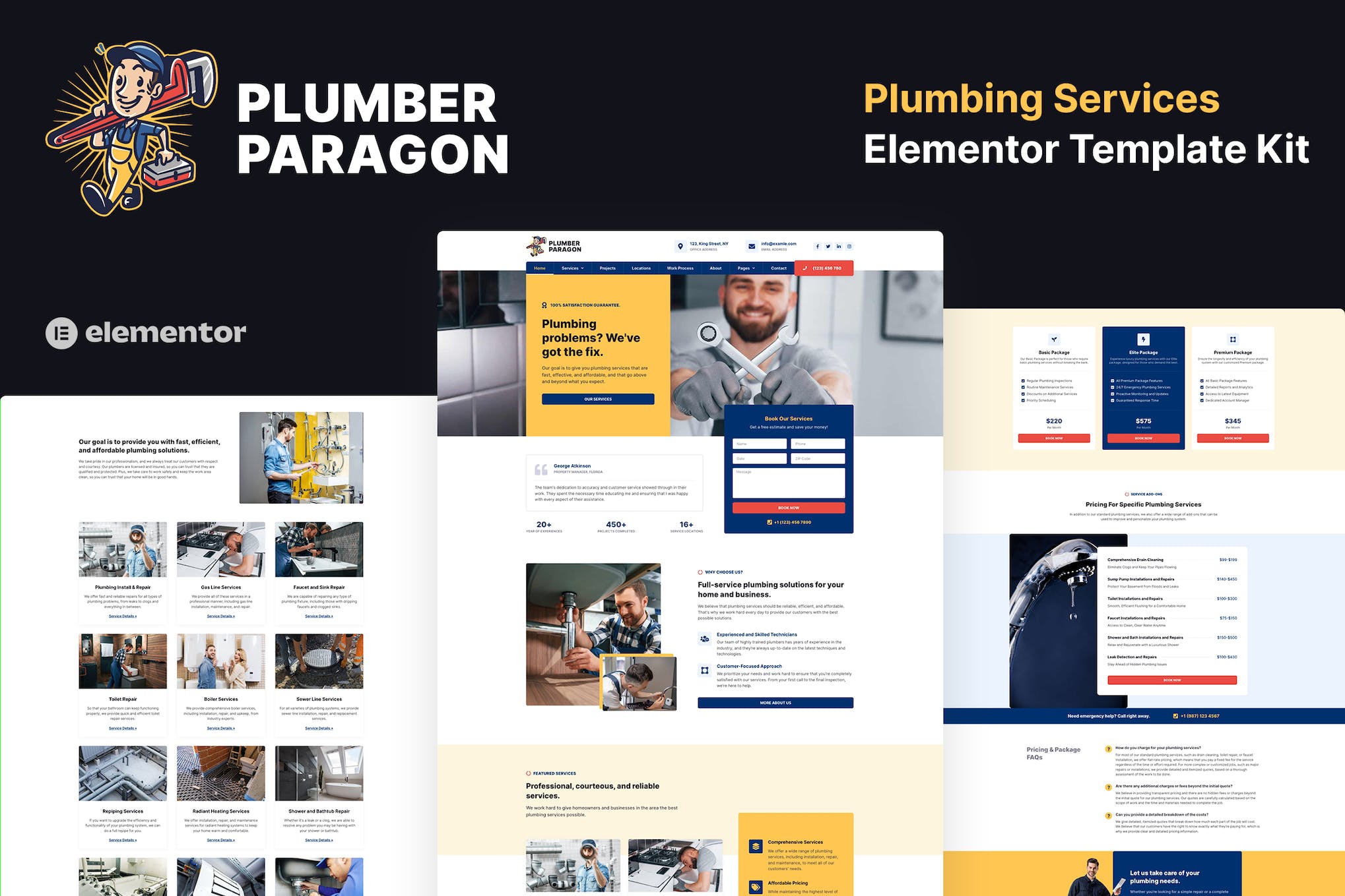 Plumber Paragon- Plumbing Services Elementor Pro Template Kit