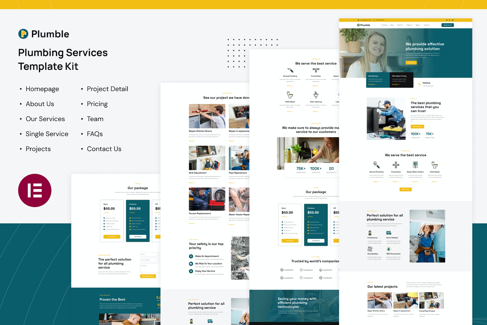 Plumble- Plumbing Services Elementor Template Kit