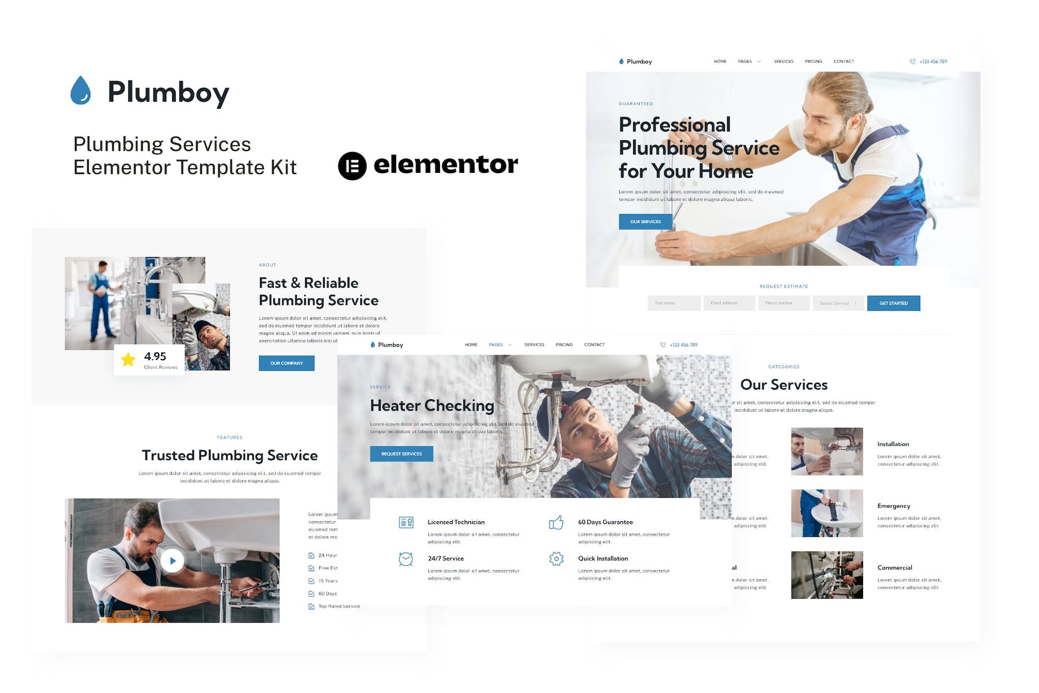 Plumboy- Plumbing Services Elementor Template Kit