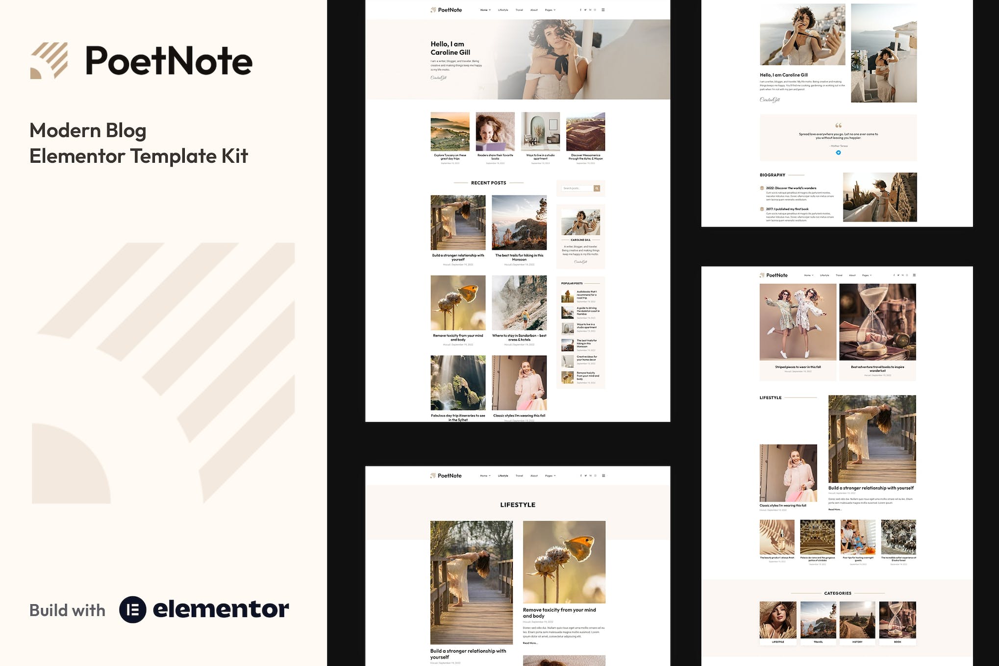 PoetNote- Modern Blog Elementor Pro Template Kit