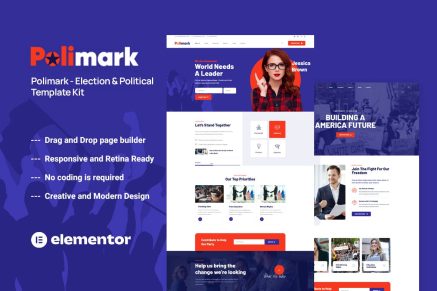 Polimark- Political Campaign and Elections Elementor Template Kit