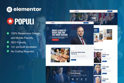 Populi- Politician Elementor Template Kit