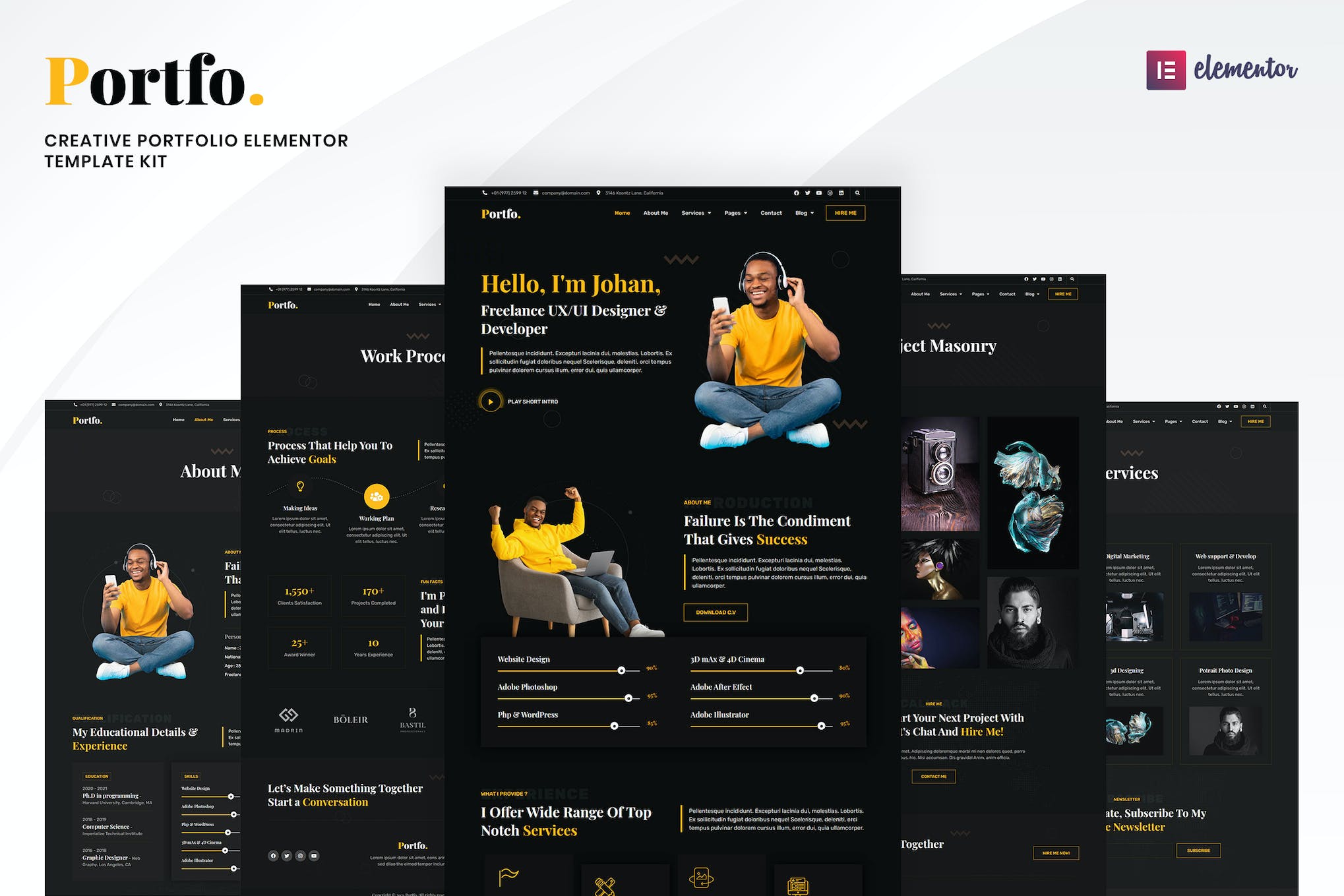 Portfo- Creative Portfolio Elementor Template Kit